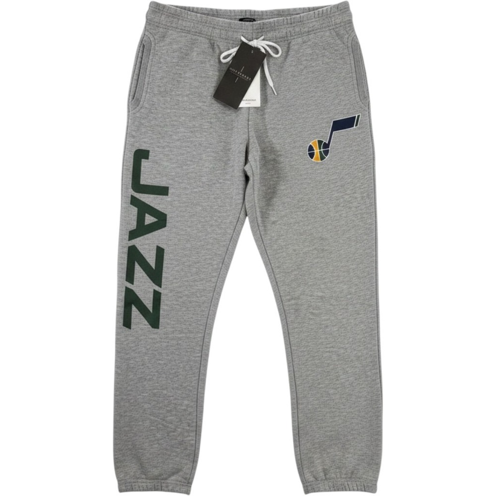 NBA UNK Utah Jazz Mens Large Heather Grey Fleece Jogger Sweatpants New